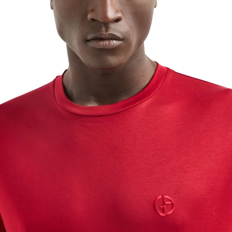 GIORGIO ARMANI Cotton interlock T shirt With Embroidered Logo-4
