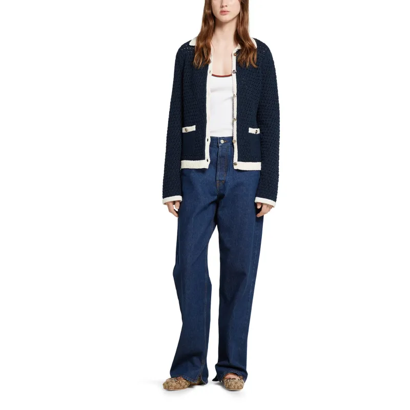 GUCCI FW25 Knitwear Women's Marine Blue-1