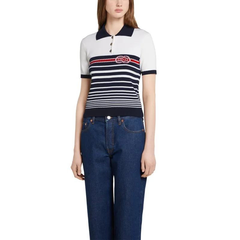 GUCCI FW25 Polo Shirt Women's Blue-3
