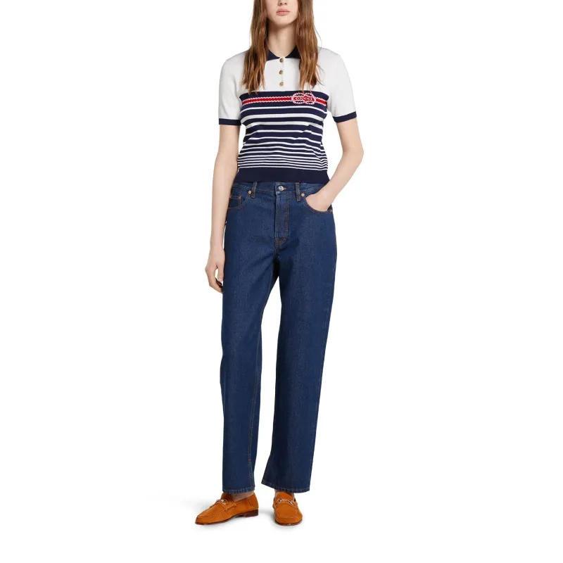 GUCCI FW25 Polo Shirt Women's Blue-1
