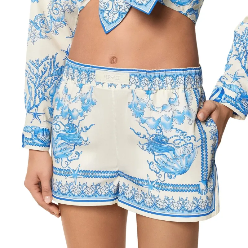 VERSACE Underwater Barocco Cotton Shorts-4
