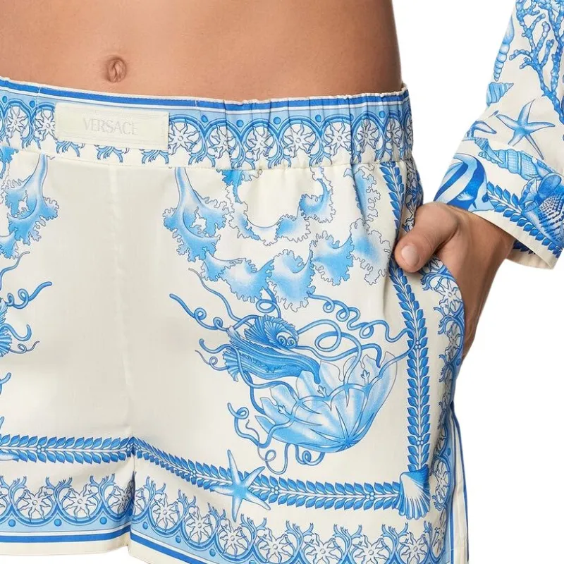 VERSACE Underwater Barocco Cotton Shorts-5