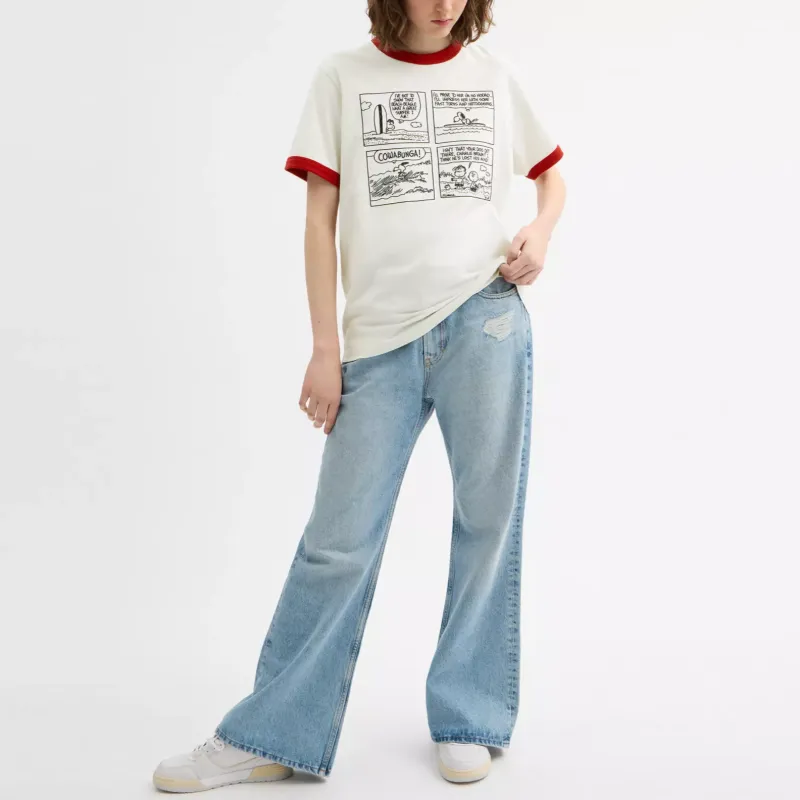COACH x PEANUTS SS25 T Shirt Unisex Cream White-2