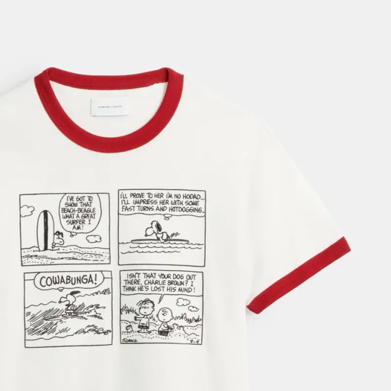 COACH x PEANUTS SS25 T Shirt Unisex Cream White-5