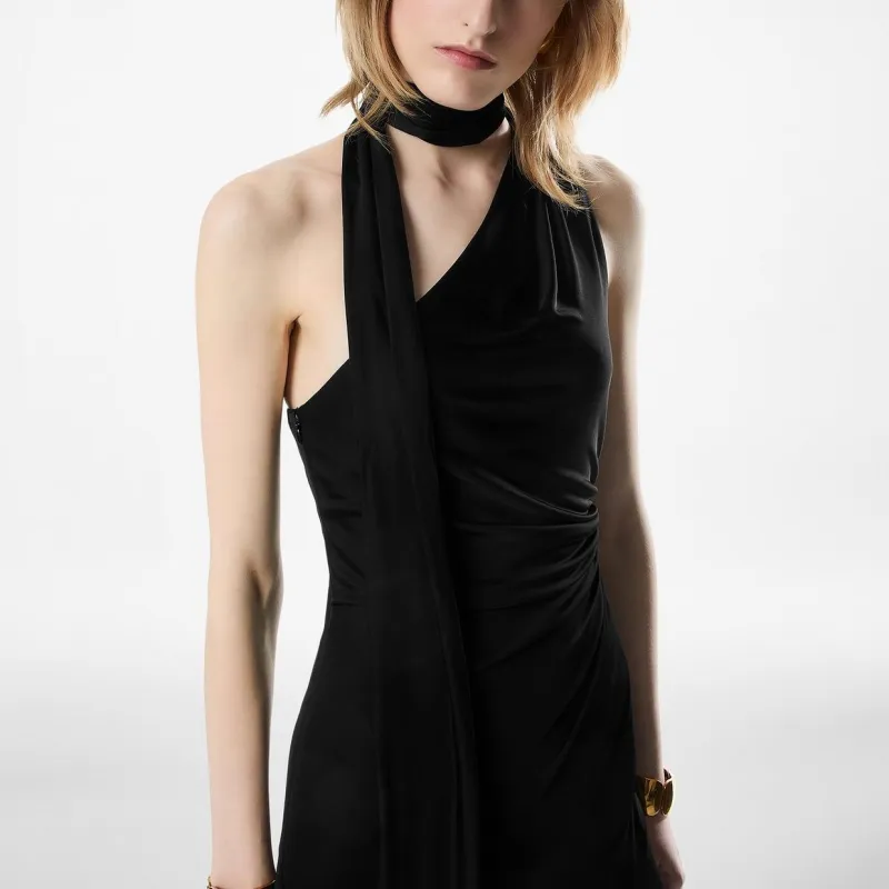 TF SS25 Slip Dress Women's Black-3