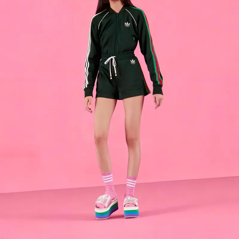 GUCCI X Adidas Jersey Shorts Dark Green-1
