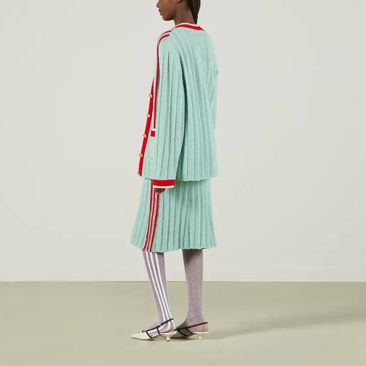 GUCCI X Adidas Rib Stitch Sleeveless Top Light Turquoise-2