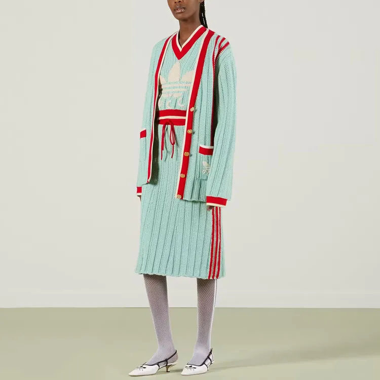 GUCCI X Adidas Rib Stitch Sleeveless Top Light Turquoise-1