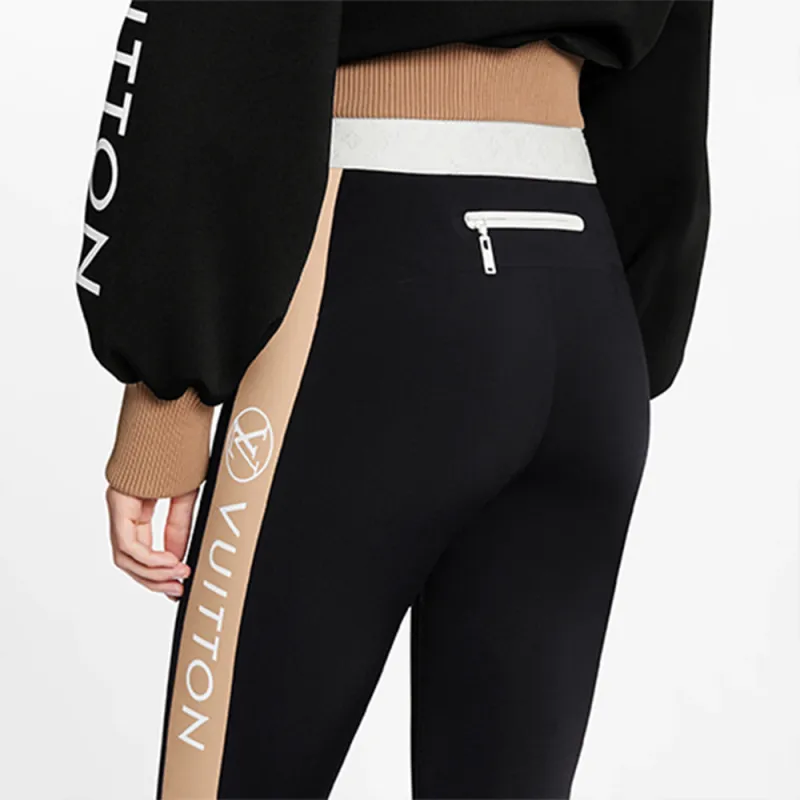 LOUIS VUITTON Sports Pants Women's Black-4