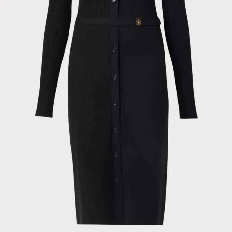 Burberry FW22 Long Sleeved Dress Women's Black-5
