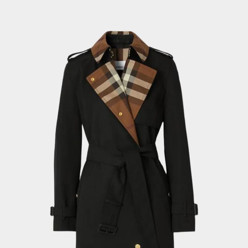 Burberry Check panel Gabardine Trench Coat-4
