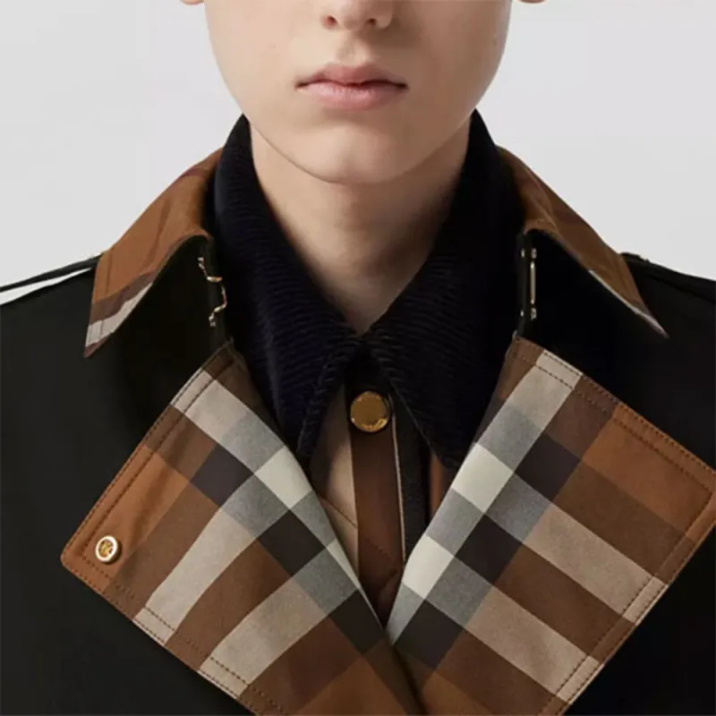 Burberry Check panel Gabardine Trench Coat-3