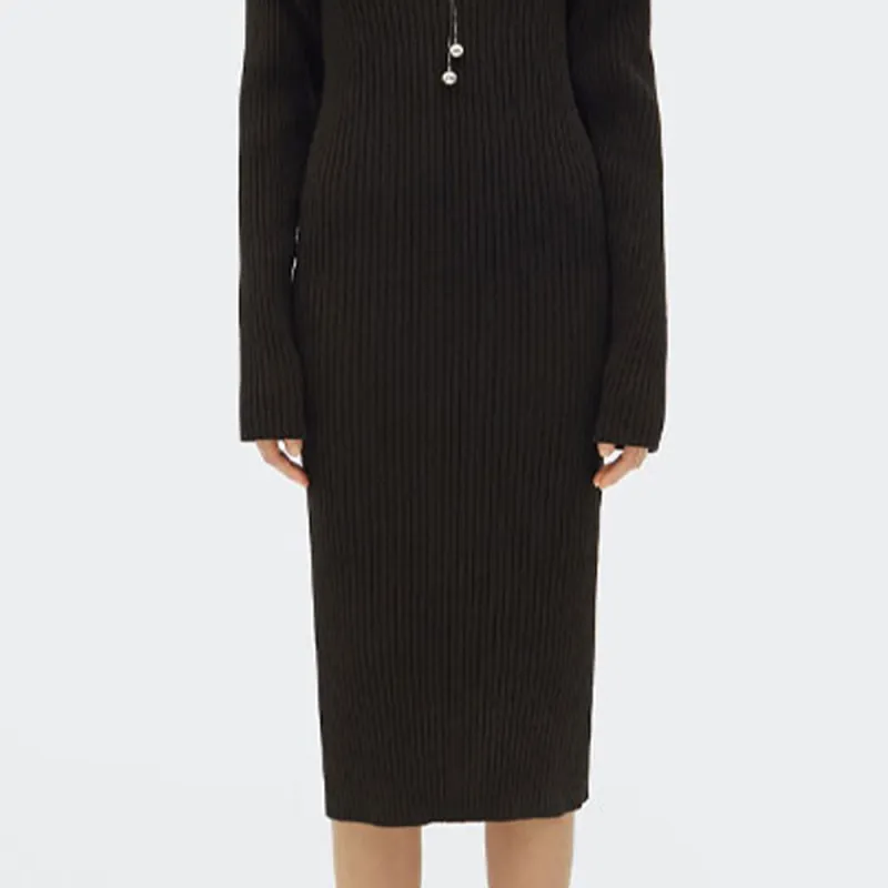 Bottega Veneta Long Sleeved Dresses Women's Black-5