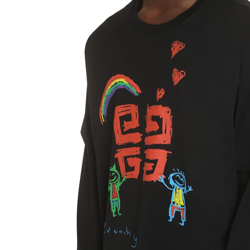 Givenchy Oversized Fit Double Layer Print T Shirt-4
