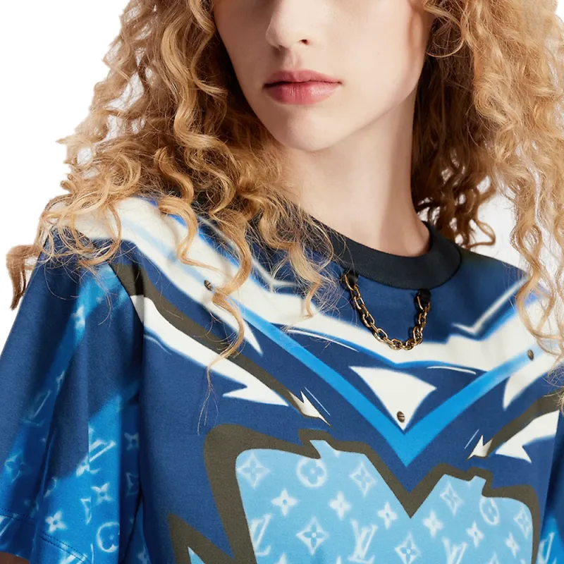 LOUIS VUITTON T Shirt Women's Blue-4
