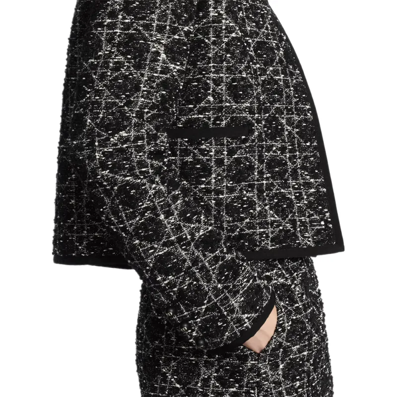DIOR Macrocannage Cropped Jacket Jackets Coats Women's Black-4
