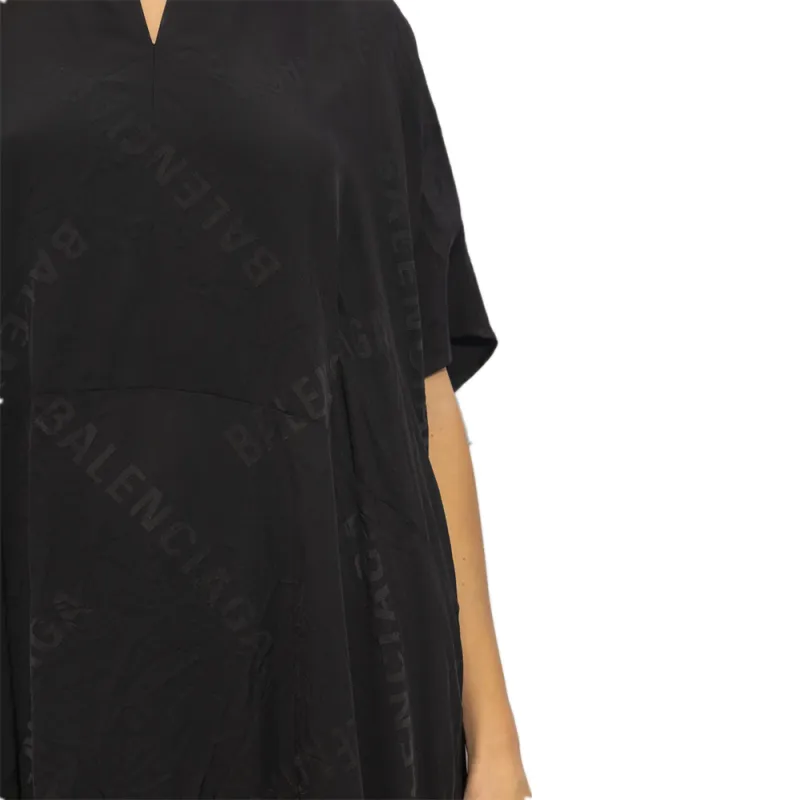 Balenciaga Short Sleeved Dress, Regular Fit Women's Gray-5