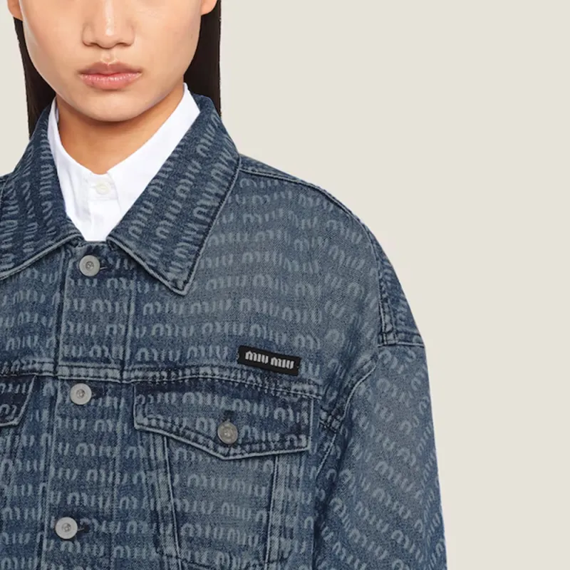 MIU MIU SS23 Denim Jacket Women's Blue-5