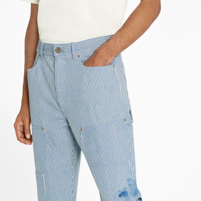 LOUIS VUITTON Casual Pants Men's Blue-3
