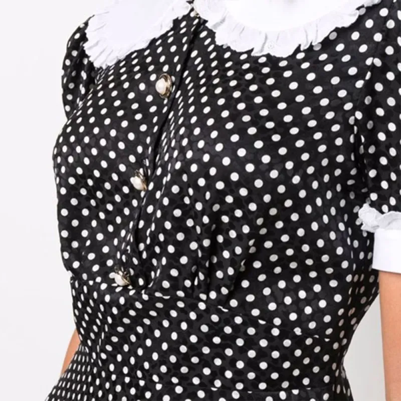 MIU MIU Short-Sleeved Dresses Women's Black - POIZON