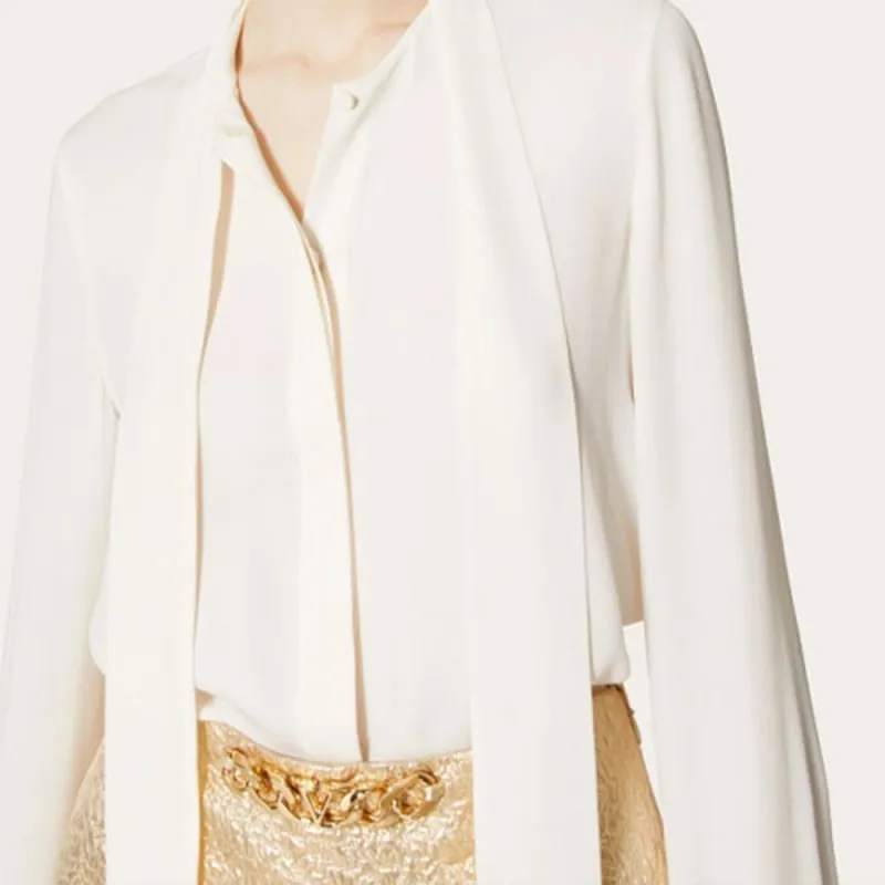 Valentino Pussy Bow Long Sleeved Shirt-4