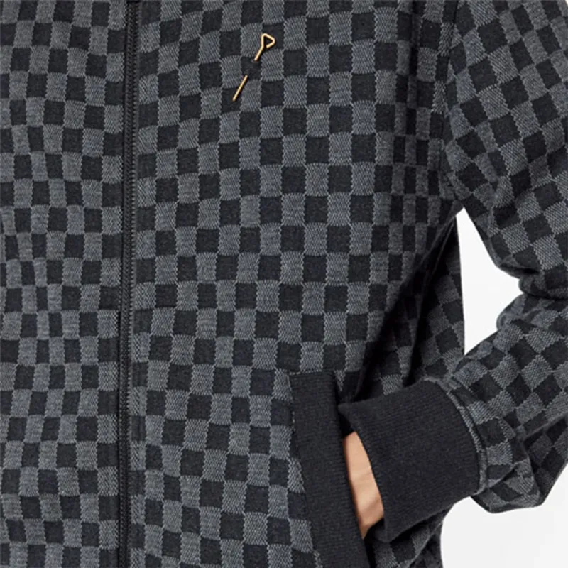 LOUIS VUITTON Damier Jacquard Zip Through Bomber-4