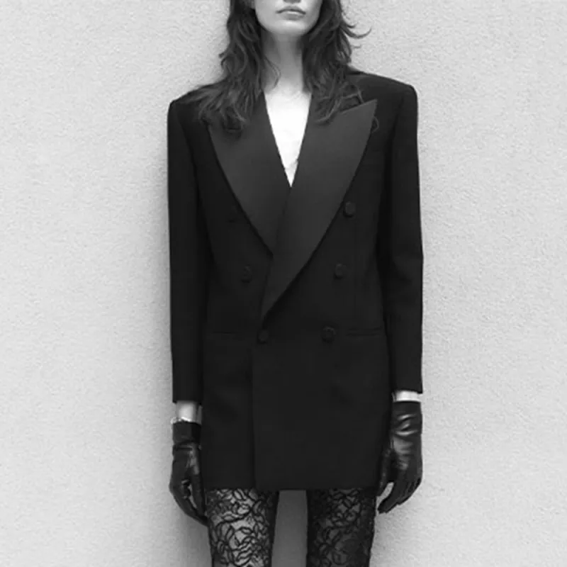 SAINT LAURENT FW22 Business Suits Coats Women's Black-2