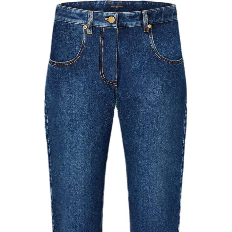LOUIS VUITTON Washed Raw Denim Jeans-3