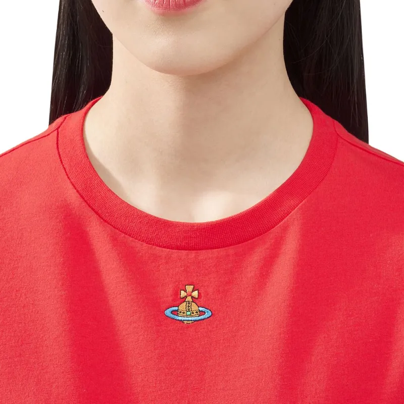 Vivienne Westwood Orb Logo Embroidered Crewneck T Shirt-4