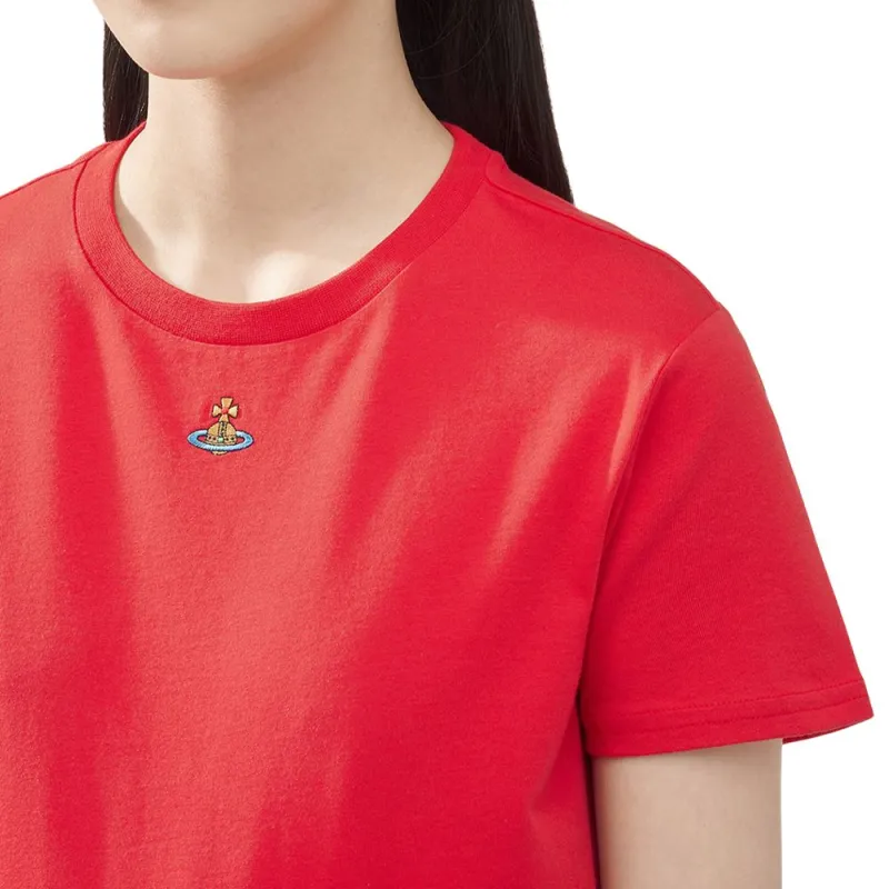 Vivienne Westwood Orb Logo Embroidered Crewneck T Shirt-5