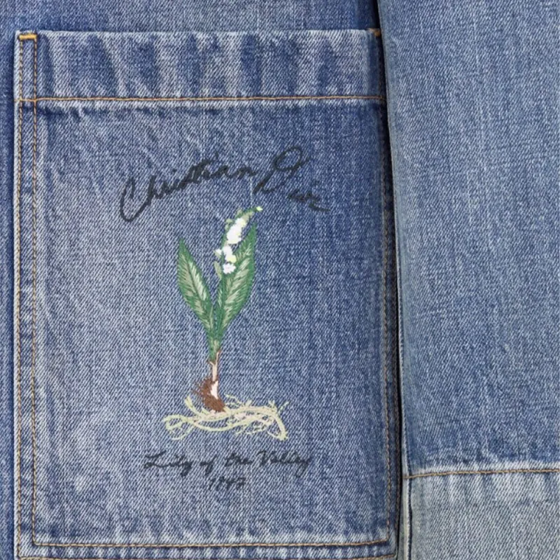 DIOR Collared Button Up Denim Jacket-4