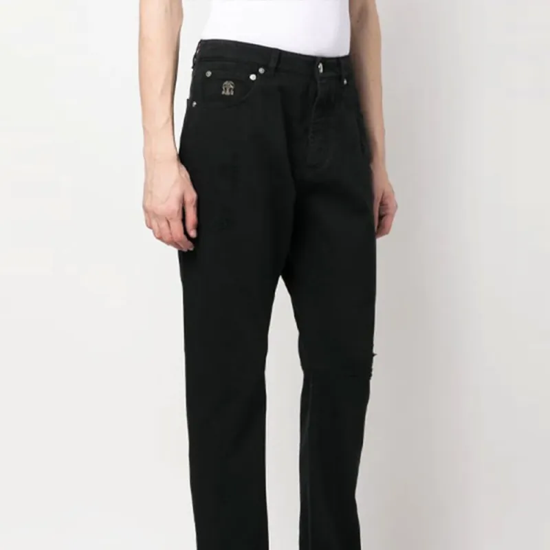 Brunello Cucinelli Distressed Straight Leg Jeans-5