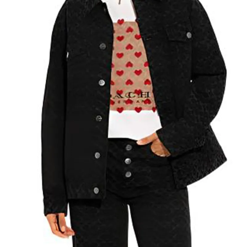 COACH FW22 Denim Jacket Women's Black-2