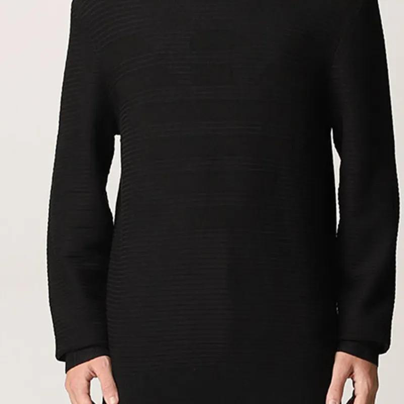 EMPORIO ARMANI Sweater In Virgin Wool Jacquard With Raised Zigzag Motif-5