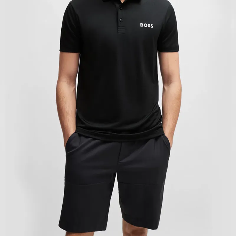 HUGO BOSS Logo Printed Degrade-Jacquard Polo Shirt-5