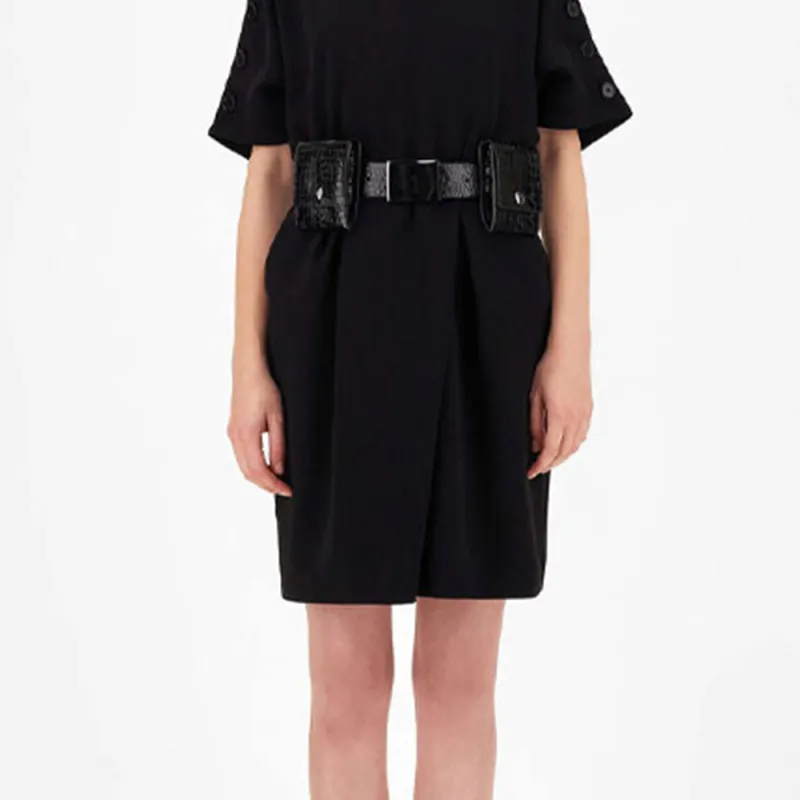 WEEKEND MaxMara Short Sleeved Dress Women's Black-4