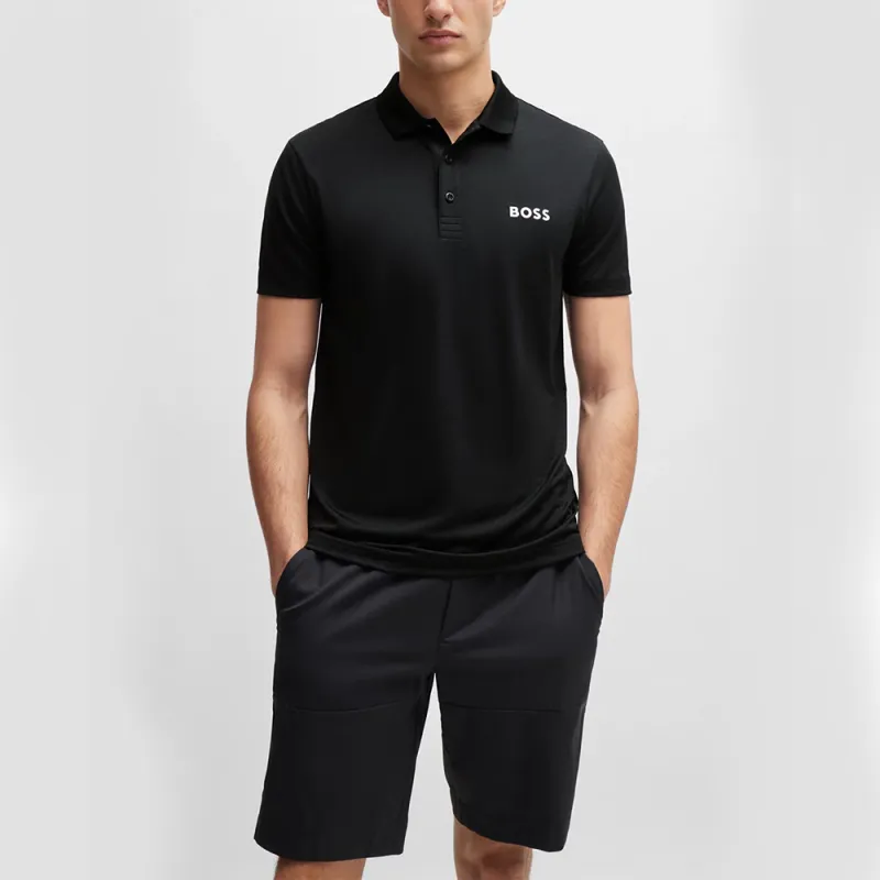 HUGO BOSS Logo Printed Degrade-Jacquard Polo Shirt-1