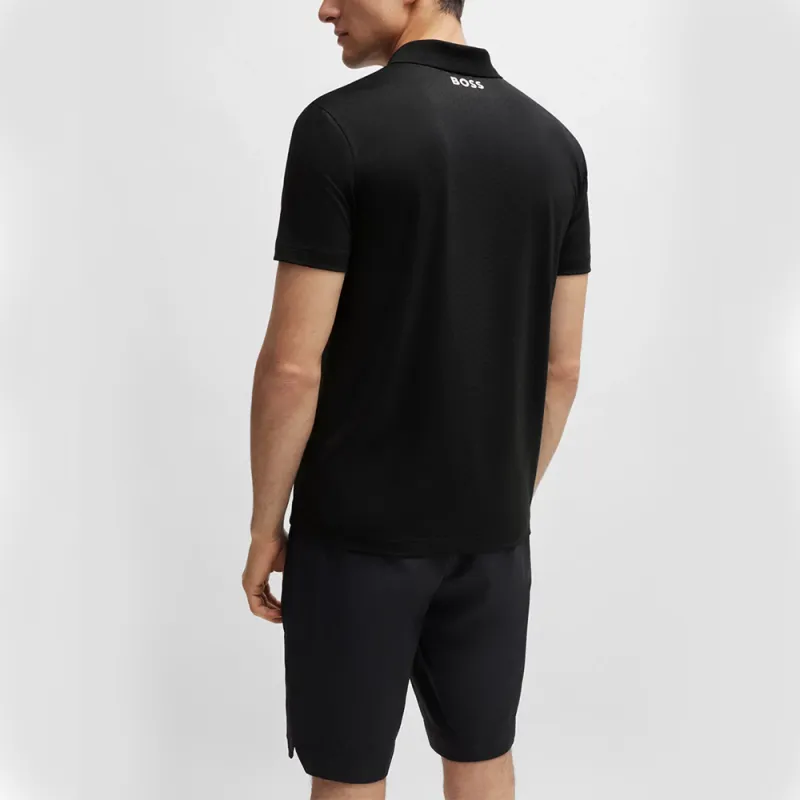 HUGO BOSS Logo Printed Degrade-Jacquard Polo Shirt-2