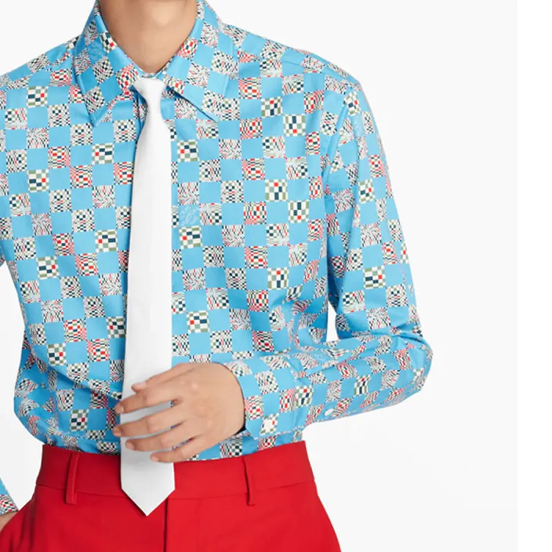 LOUIS VUITTON Shirt Men's Light Blue-5