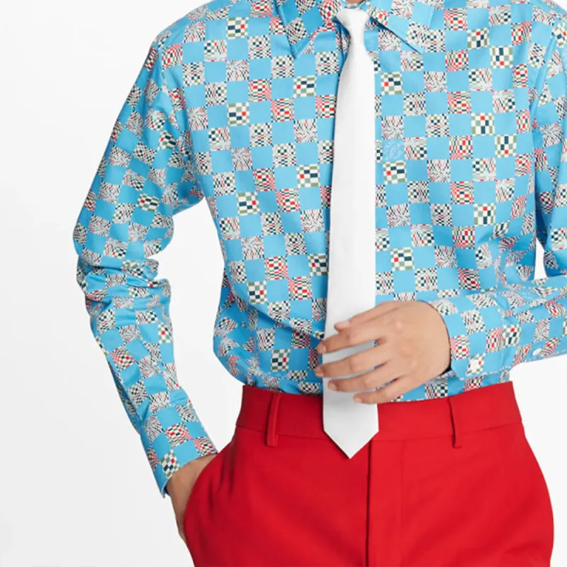LOUIS VUITTON Shirt Men's Light Blue-4