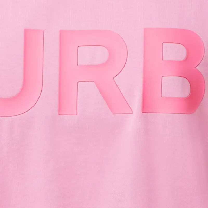 Burberry Carrick Logo Print Cotton Jersey T shirt Pink-4
