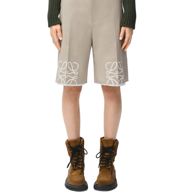LOEWE Anagram Shorts 'Light Beige Melange'-5