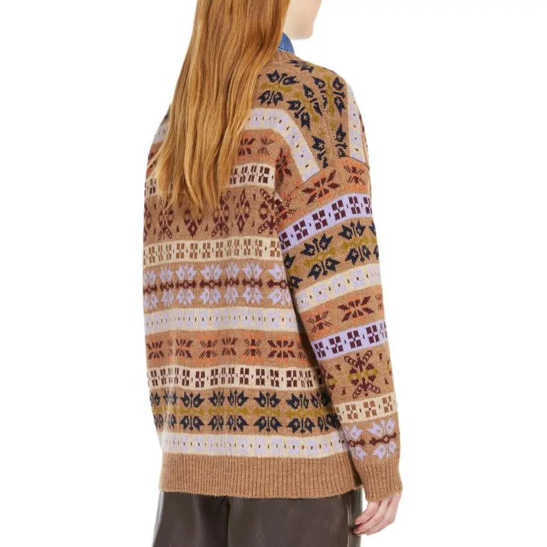 WEEKEND MaxMara Oversized V Neck Jacquard Cardigan-2
