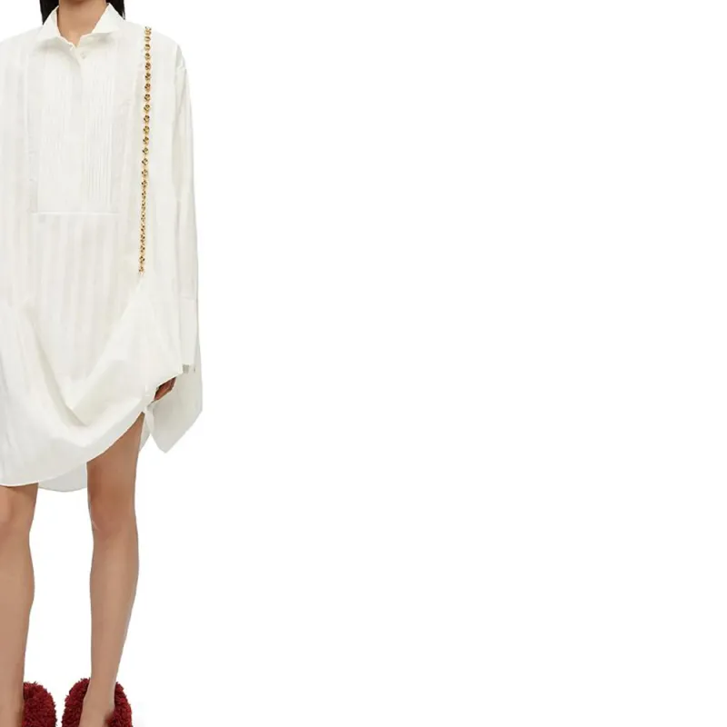 LOEWE FW23 Long Sleeved Dresses Women's White-4