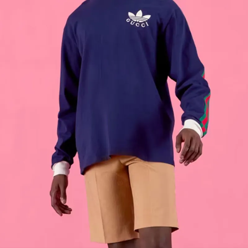 GUCCI x Adidas Originals T Shirt Unisex Dark Blue-3