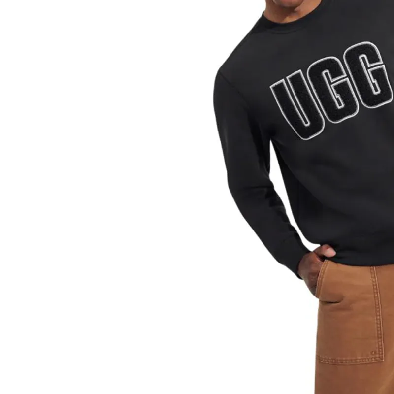 UGG Becker Uggfluff Logo Crewneck Sweatshirt Men's Gray-3