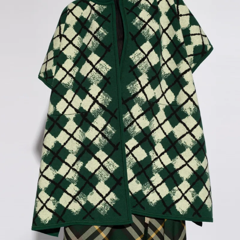 Burberry Argyle Wool blend Cape-5
