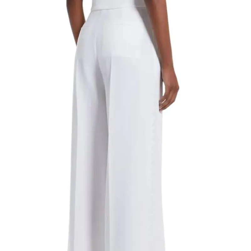 MaxMara Ercole Collection Cady Tuxedo Trousers Casual Pants Women's White-6