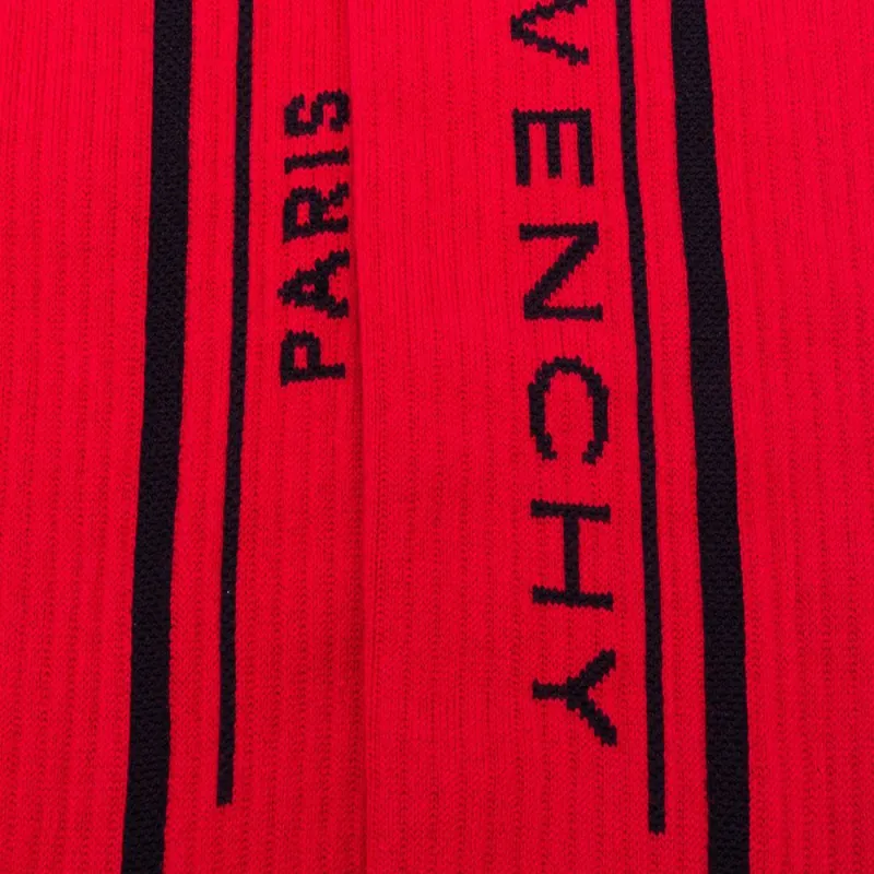 Givenchy Paris Logo Socks Red/Black-3
