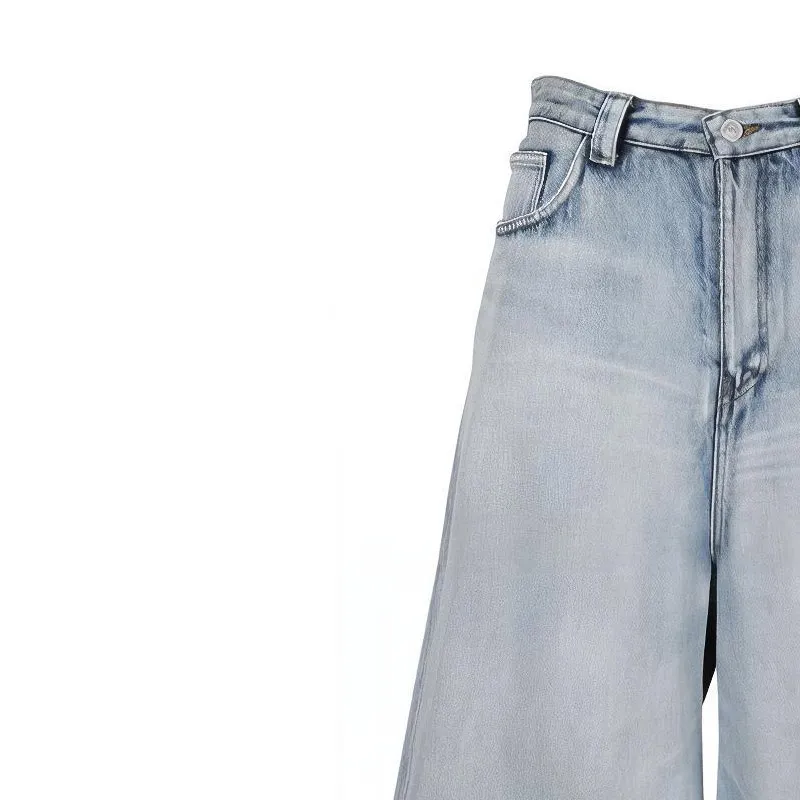 Balenciaga SS21 Jeans Cropped Pants Women's Blue-5